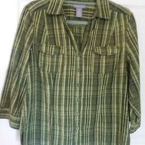 BLOUSE DARK GREEN WITH SLEEVE